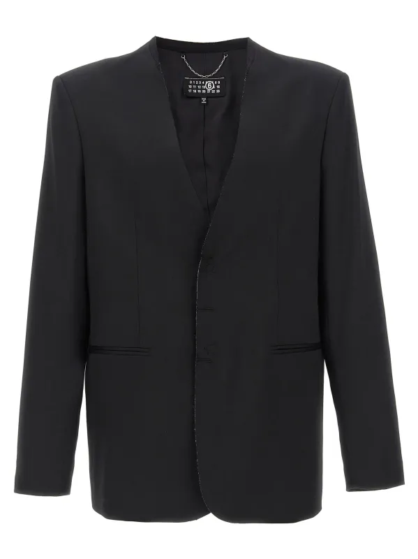 Single-Breasted Blazer Black sold by Wanan Luxury