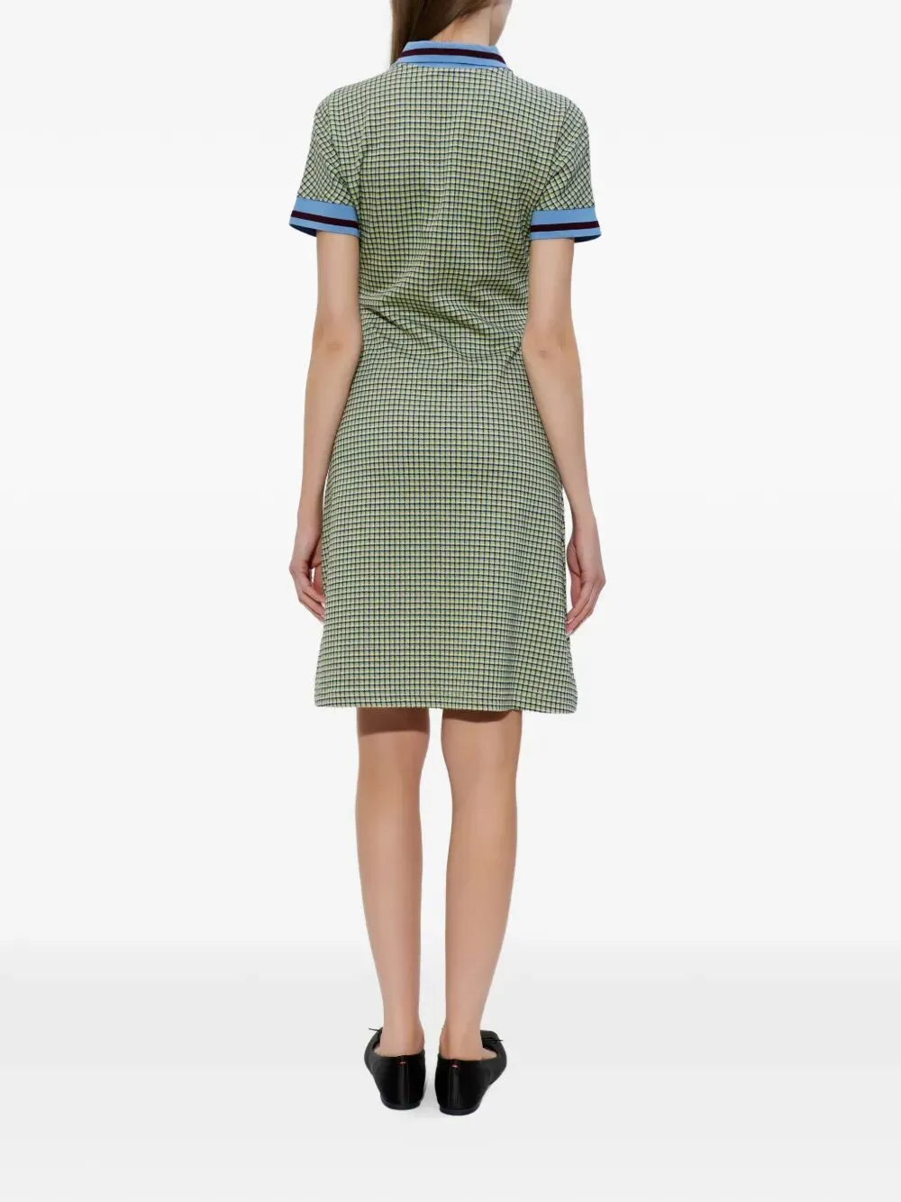 Polo-Collar Check Mini Dress sold by Wanan Luxury product image thumbnail 3