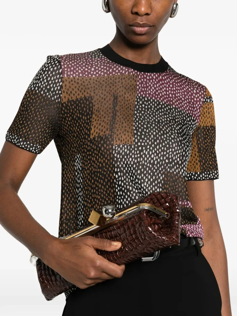 Peppered-Motif Short-Sleeved Jumper sold by Wanan Luxury product image thumbnail 5