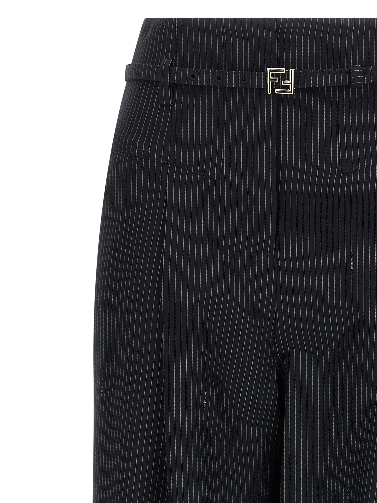 Pinstripe Wool Pants Blue sold by Wanan Luxury product image thumbnail 3