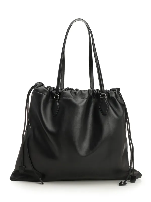 Drawstring Shoulder Bags Black made by Jimmy Choo