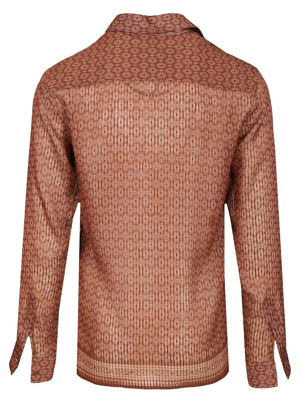 Silk Shirt With Geometric Print Shirts Brown sold by Wanan Luxury product image thumbnail 2
