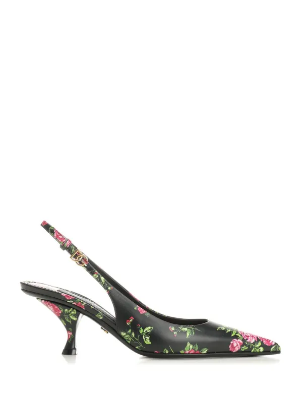 Lollo Slingback In Printed Leather Pumps Multicolor made by Dolce & Gabanna