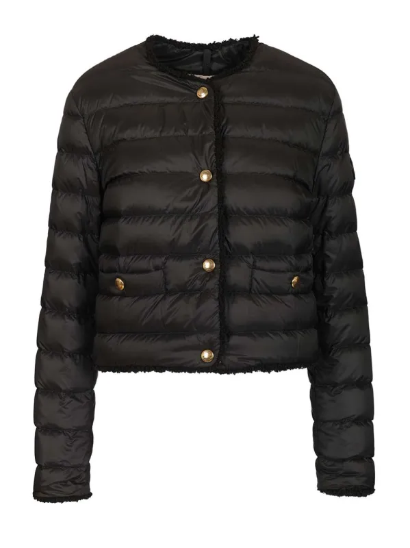 Fleurs Short Down Jacket Coats Black sold by Wanan Luxury