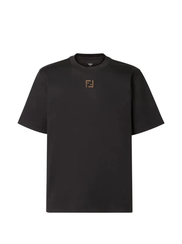 Corduroy Micro Ff Motif Cotton T-Shirt made by Fendi