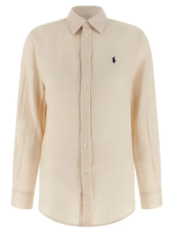Linen Shirt Shirt And Blouse Beige made by Polo by Ralph Lauren