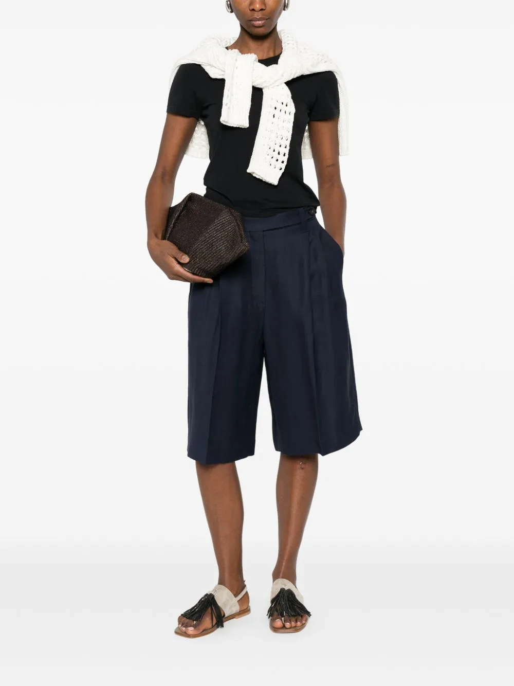 Linen Blend Bermuda Shorts sold by Wanan Luxury product image thumbnail 4