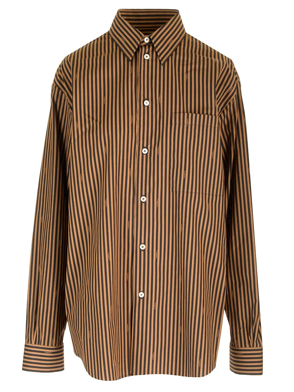 Pequin Poplin Shirt Shirts Brown sold by Wanan Luxury