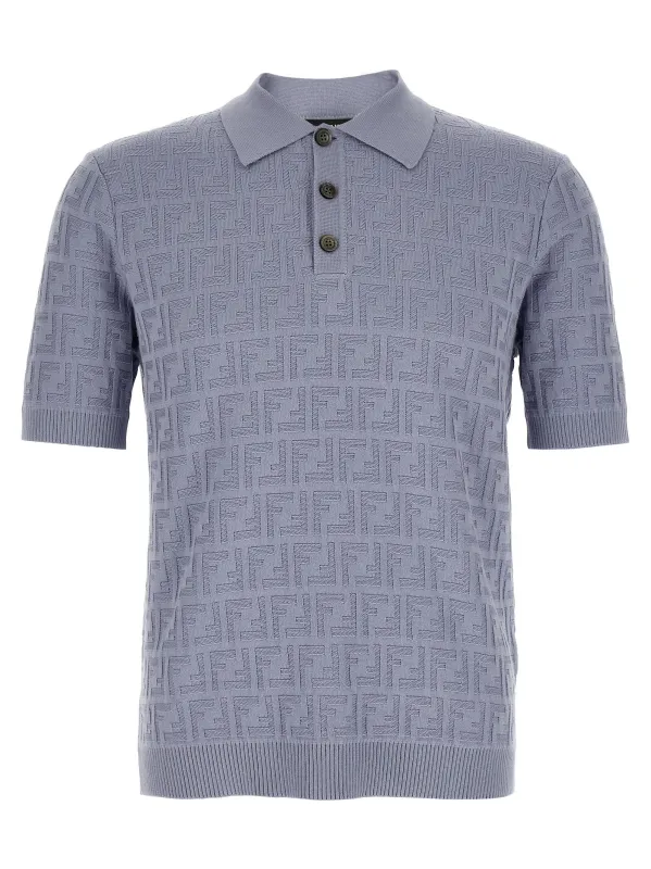 Ff Cotton Shirt Polo Light Blue sold by Wanan Luxury
