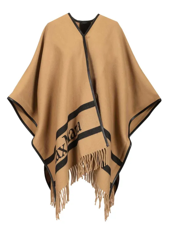 Aris Wool Poncho Coats Beige made by MaxMara