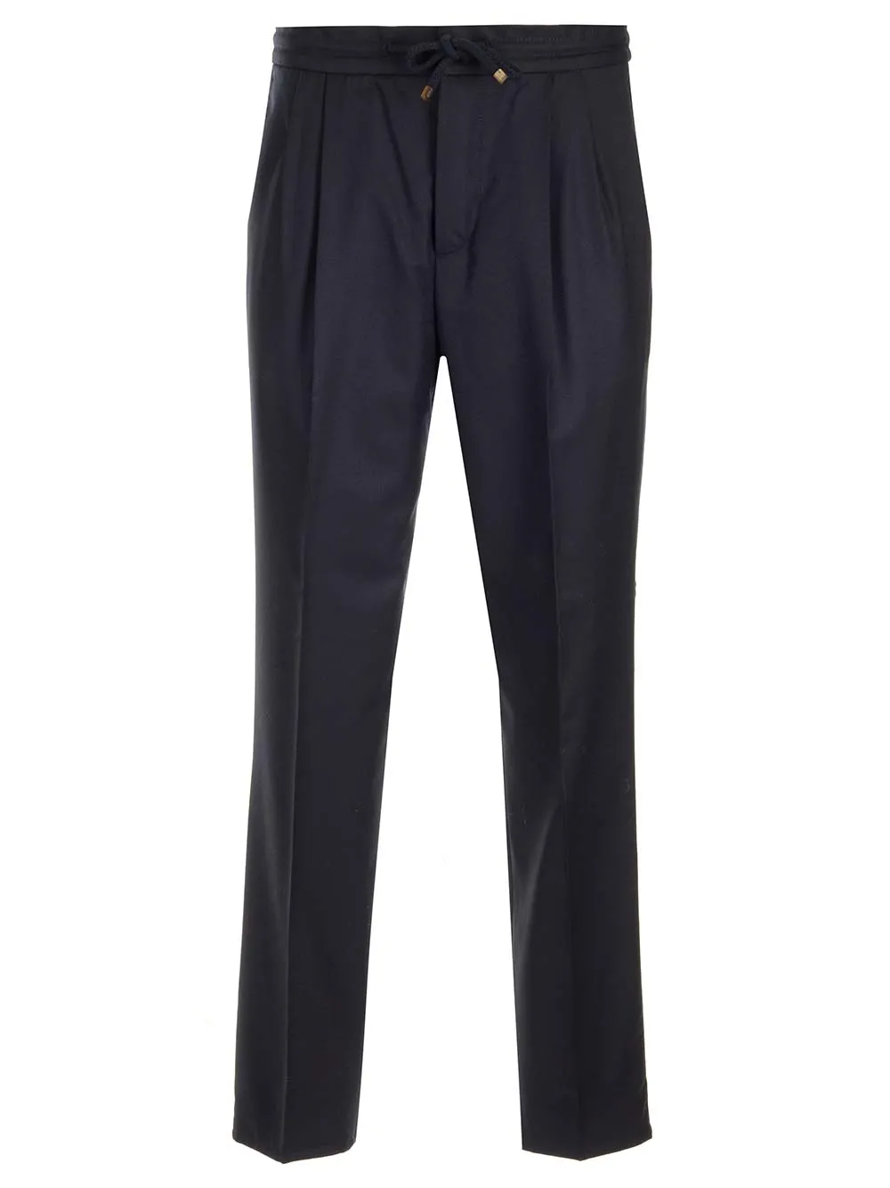 Leisure Fit In Virgin Wool Flannel Trousers Blue sold by Wanan Luxury