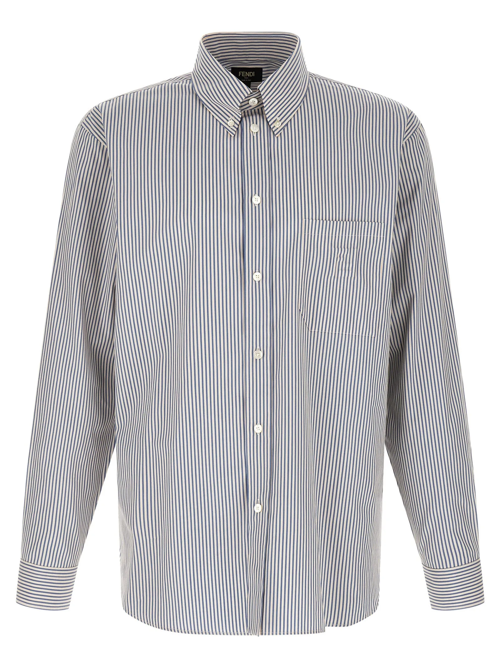 Striped Button-Down Shirt Shirt And Blouse Blue sold by Wanan Luxury