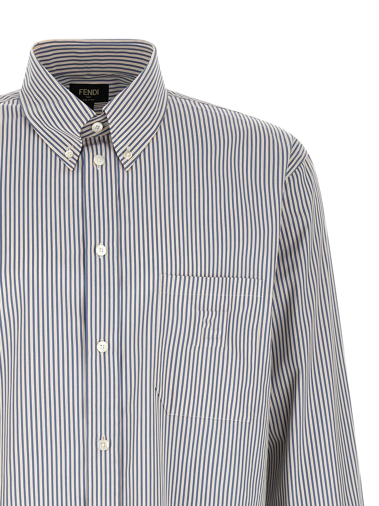 Striped Button-Down Shirt Shirt And Blouse Blue sold by Wanan Luxury product image thumbnail 3
