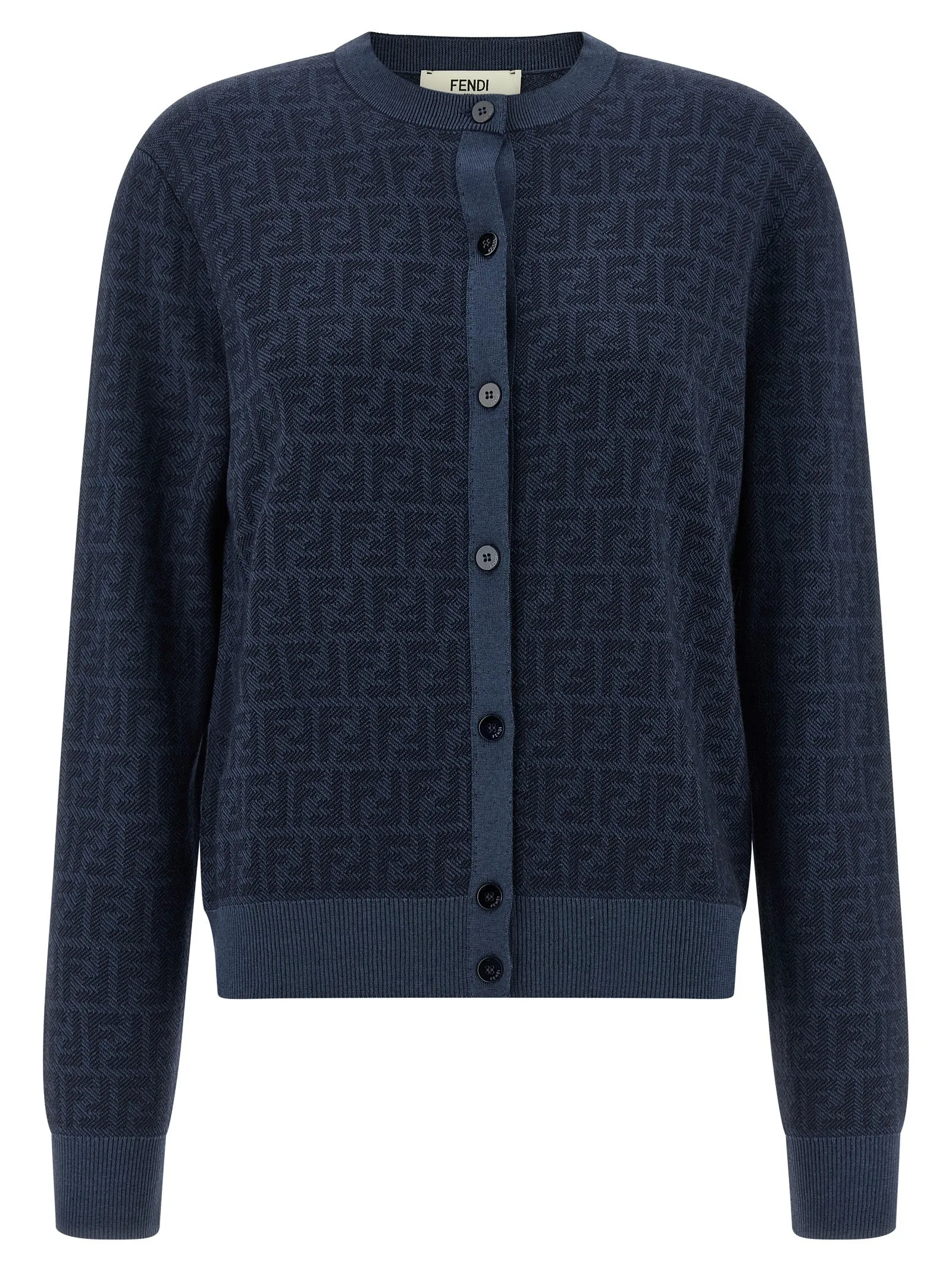 Ff Wool Cardigan Sweaters And Cardigans Blue sold by Wanan Luxury