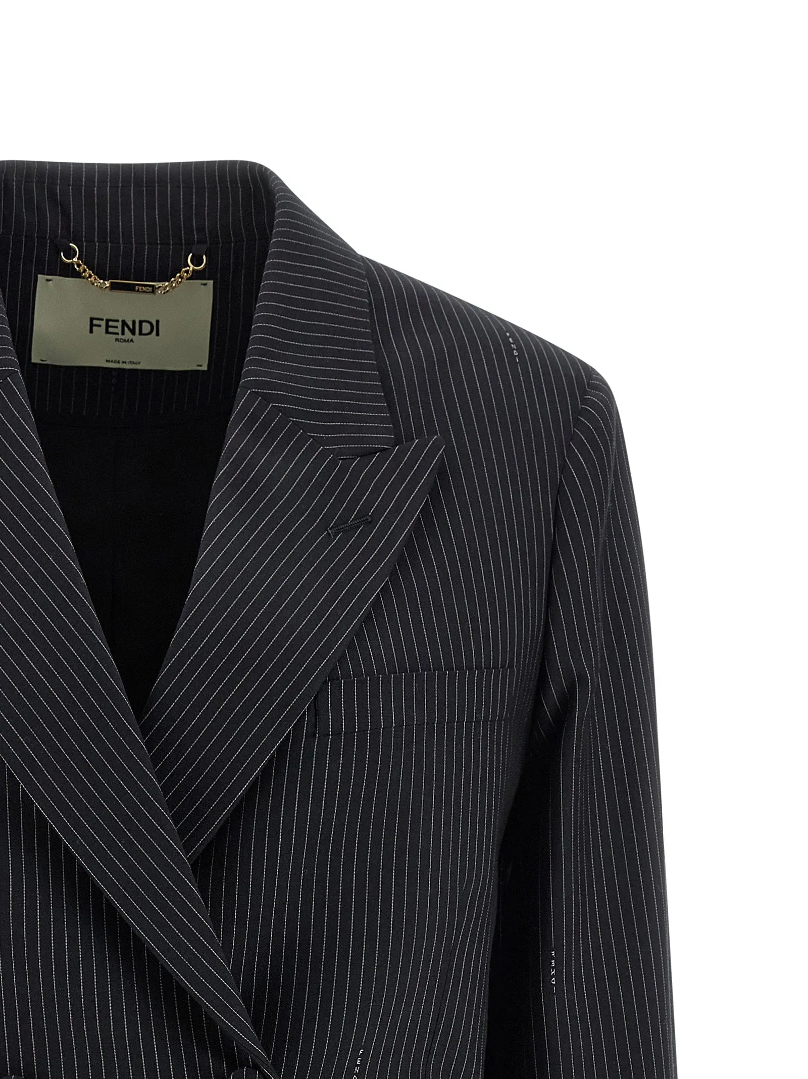 Pinstripe Wool Blazer Blazers Blue sold by Wanan Luxury product image thumbnail 3