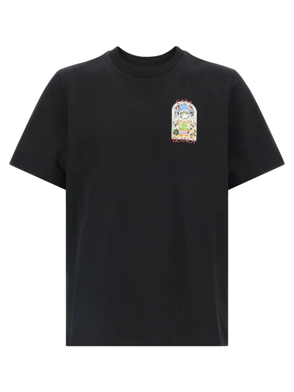 Tennis Landscape T-Shirt Black sold by Wanan Luxury