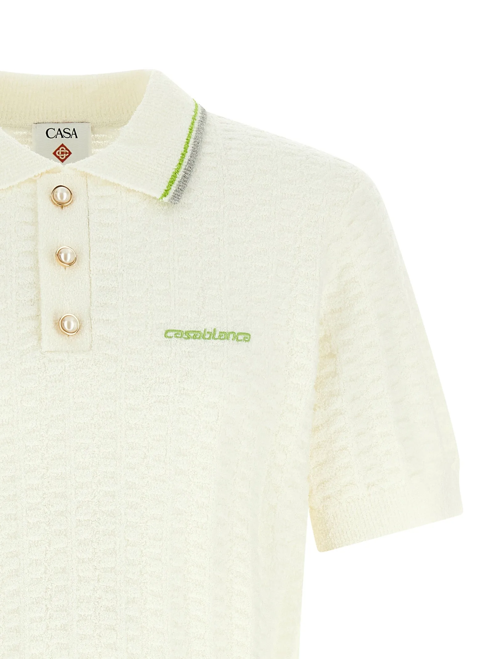 Tennisbouclé Polo White sold by Wanan Luxury product image thumbnail 3