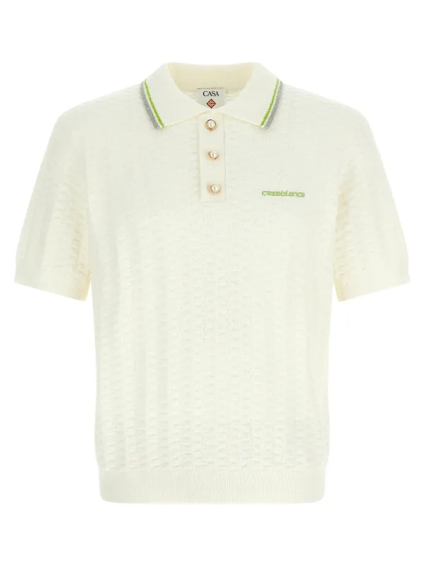 Tennisbouclé Polo White made by Casablanca