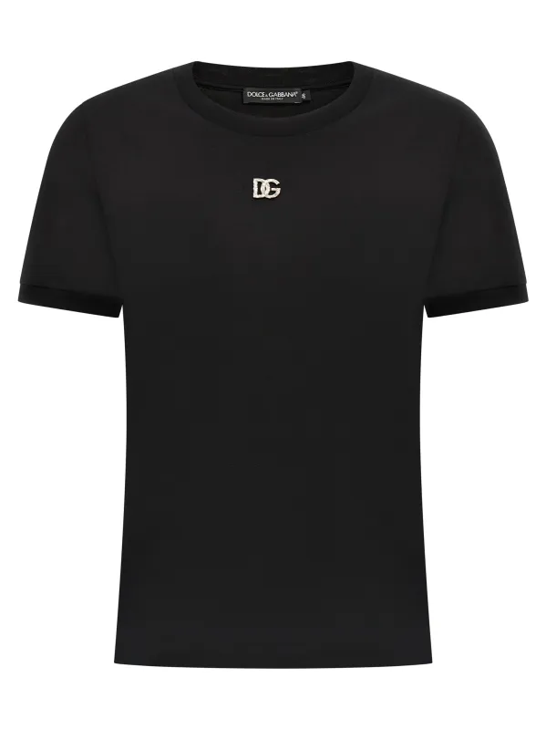 Rhinestone Logo T-Shirt Black sold by Wanan Luxury