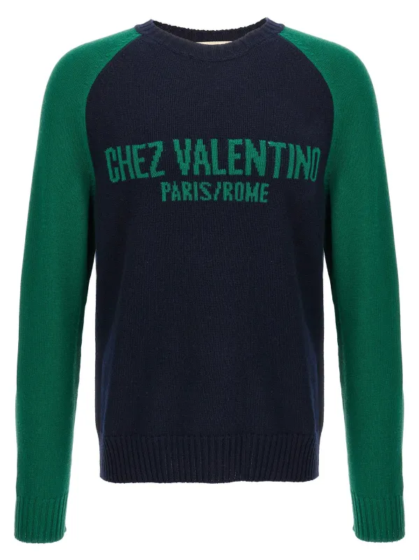 Chez Valentino Sweaters And Cardigans Blue made by Valentino Garavani