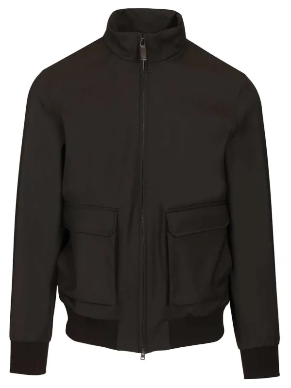 Bomber 3 Layers Wool Storm Loro Piana Jackets Brown sold by Wanan Luxury