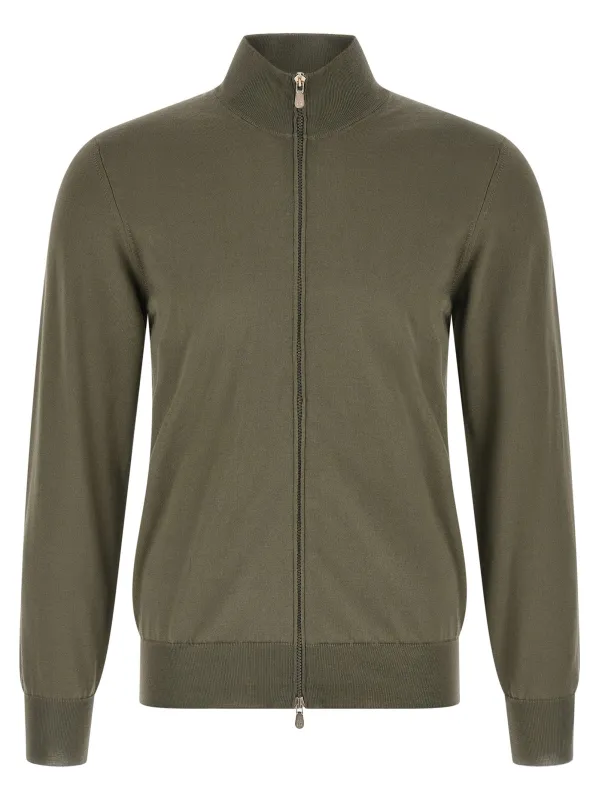 Cotton Cardigan Sweaters And Cardigans Green made by Brunello Cucinelli