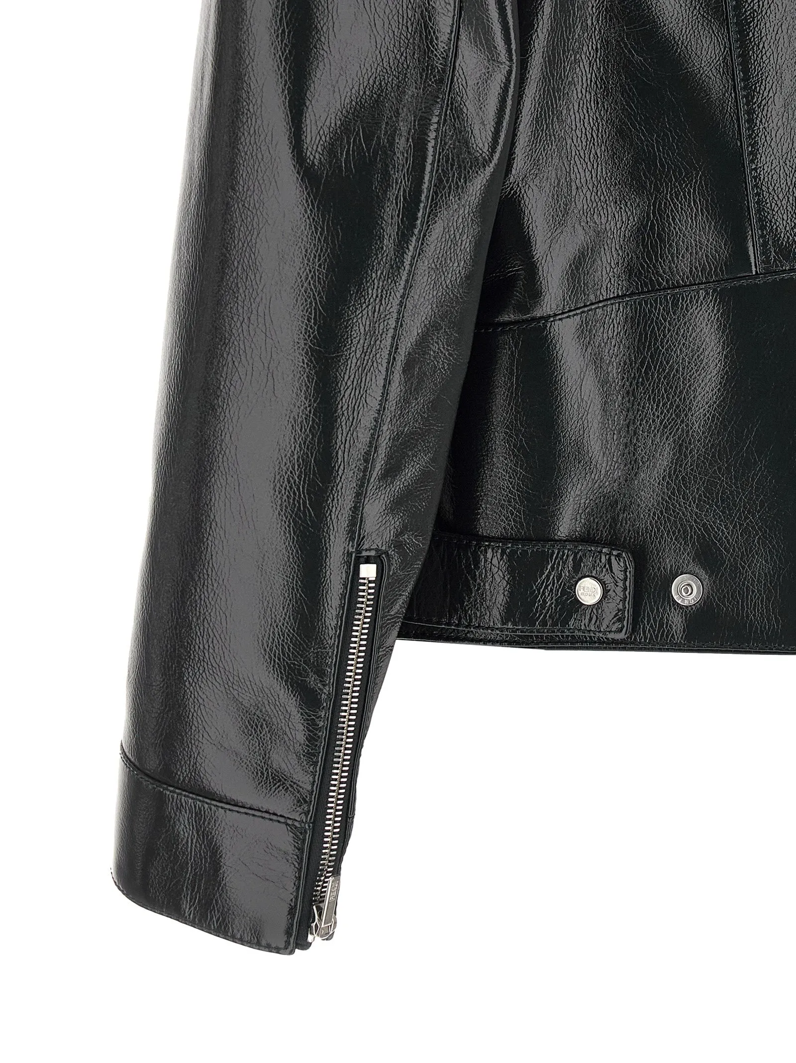 Lacquered Leather Blouson Puffer Jackets Blue sold by Wanan Luxury product image thumbnail 4