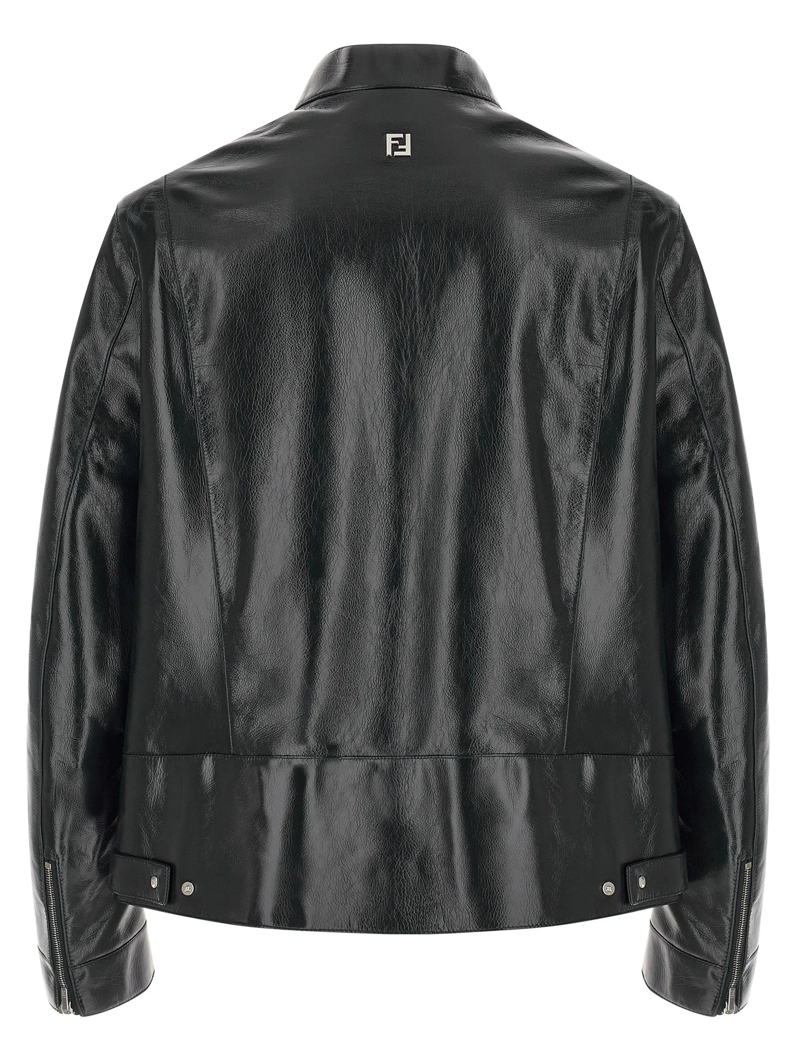 Lacquered Leather Blouson Puffer Jackets Blue sold by Wanan Luxury product image thumbnail 2