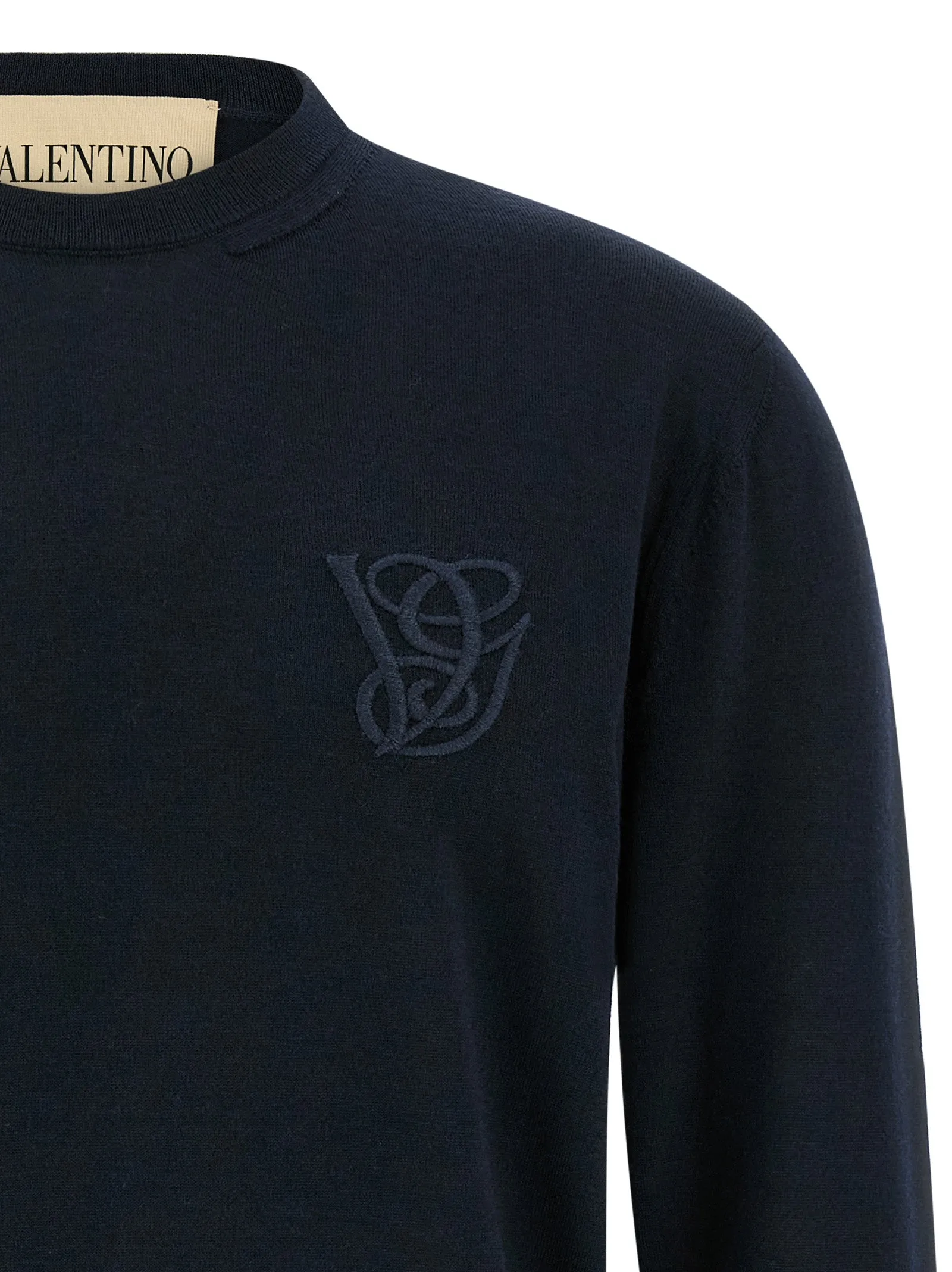 Valentino Garavani Logo Embroidery Sweater Sweaters And Cardigans Blue sold by Wanan Luxury product image thumbnail 3