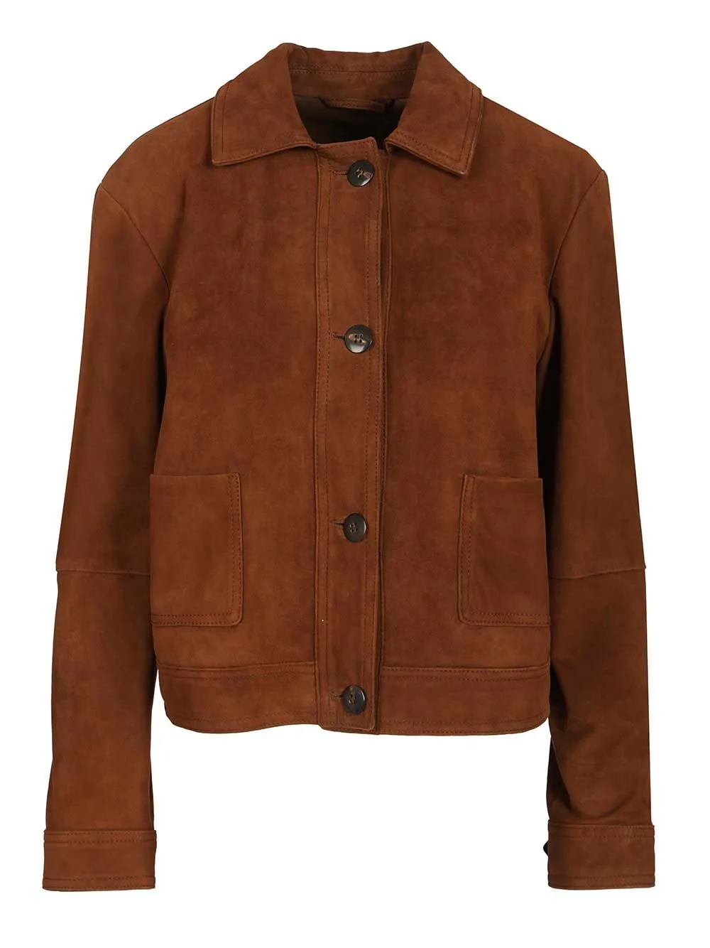 Boxy Suede Jacket Jackets Brown sold by Wanan Luxury