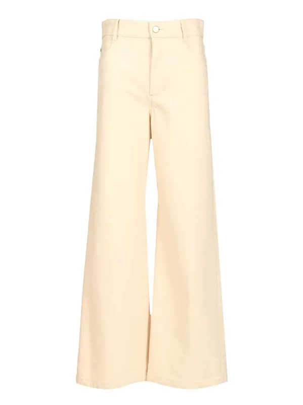 Zarina Wide Ankle Lenght Canvas Denim Jeans White sold by Wanan Luxury