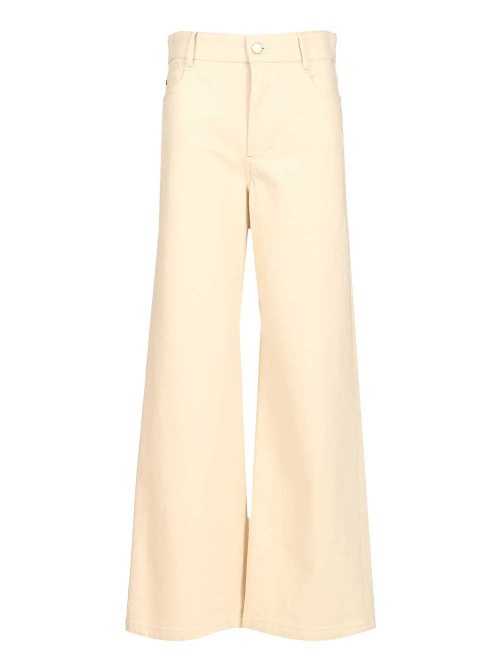 Zarina Wide Ankle Lenght Canvas Denim Jeans White sold by Wanan Luxury