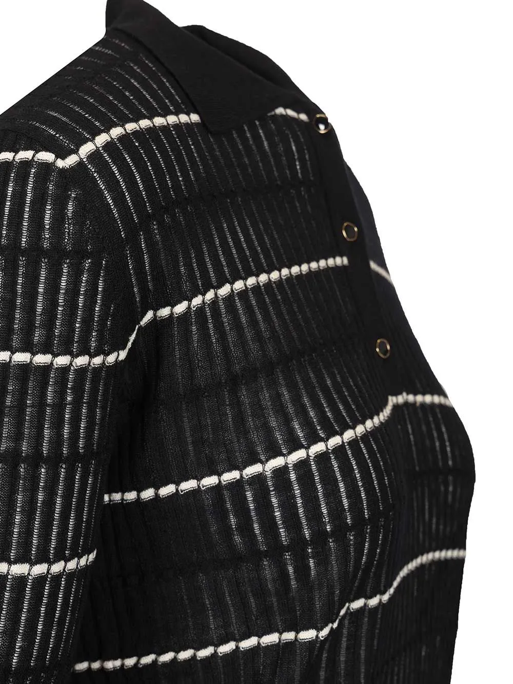 Sweater In Wool And Silk Yarn Polo Shirt Blue sold by Wanan Luxury product image thumbnail 3