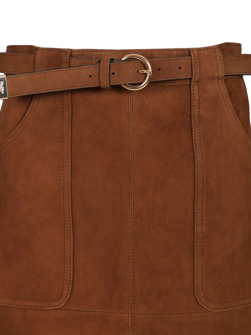 Suede Midi Skirt Skirts Brown sold by Wanan Luxury product image thumbnail 4