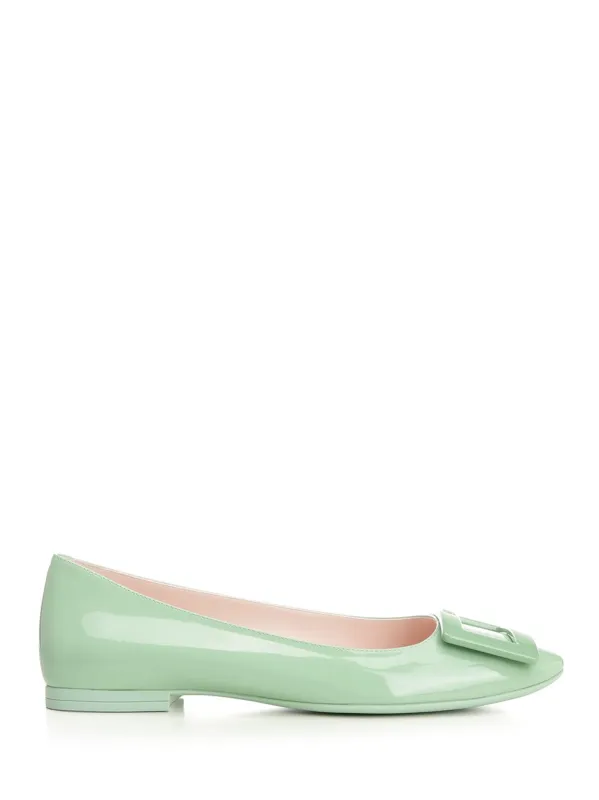 Patent Leather Gommettine Ballerinas Scarpe Basse Green sold by Wanan Luxury