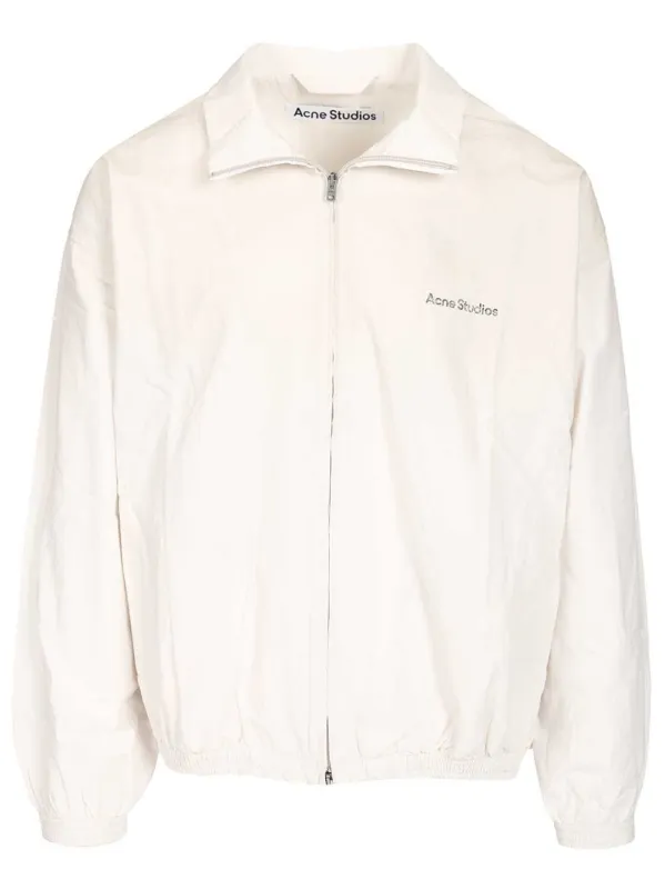 Zip-Up Jacket With Logo Jackets White sold by Wanan Luxury