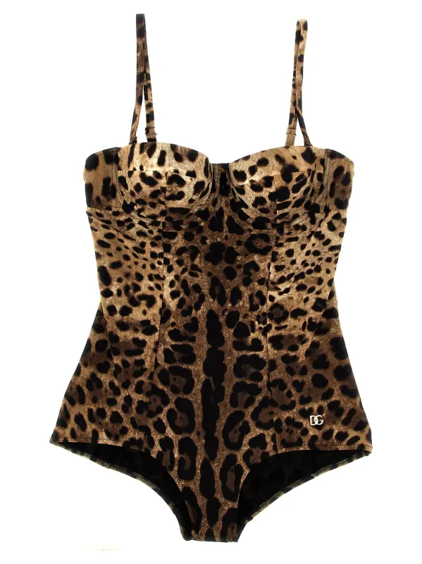 Leopardo Beachwear Brown made by Dolce & Gabanna