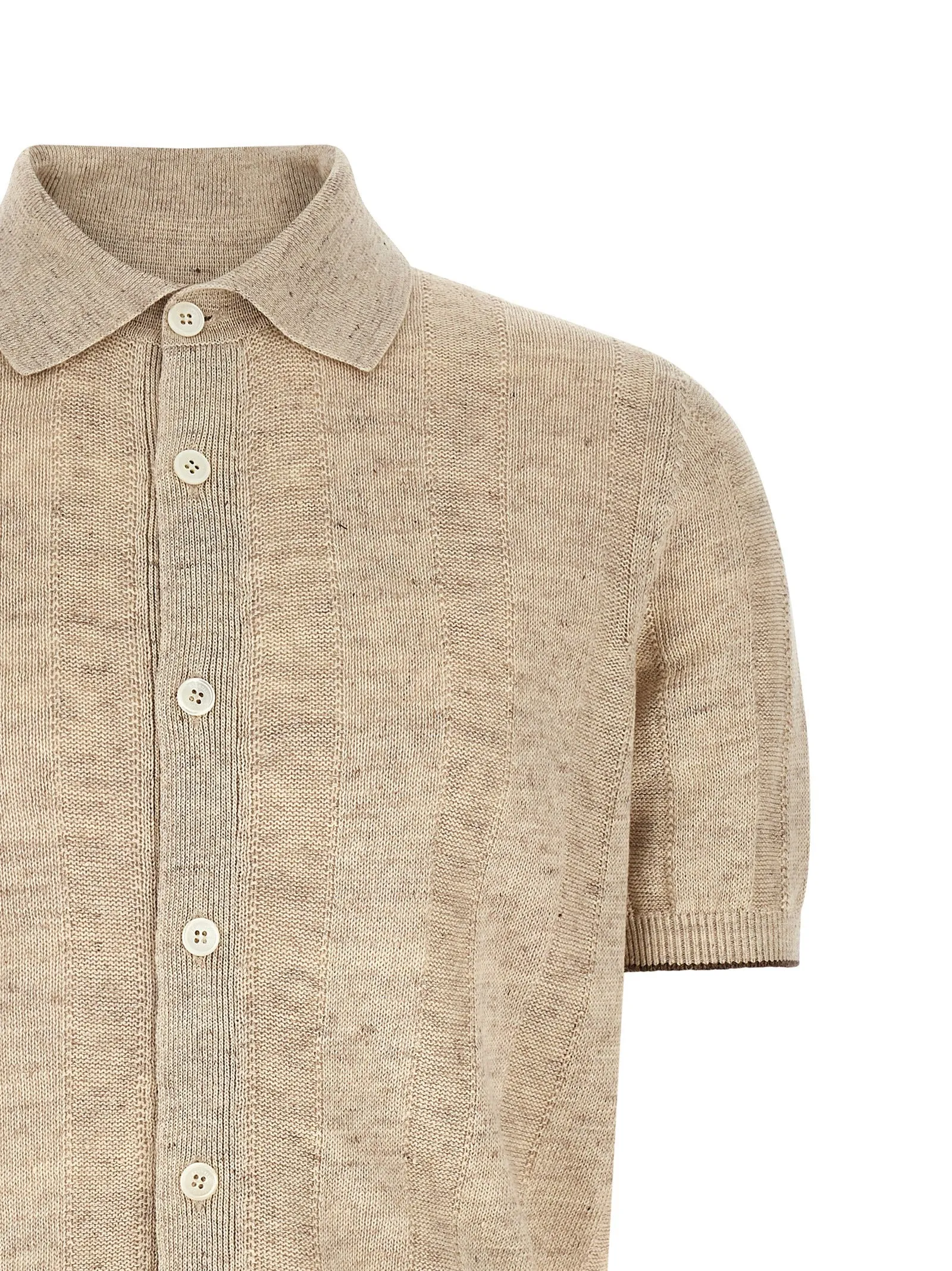 Operated Ribbed Shirt Shirt And Blouse Beige sold by Wanan Luxury product image thumbnail 3