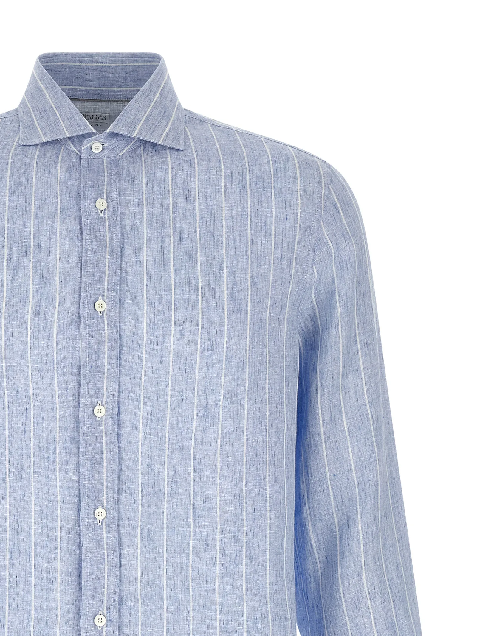 Striped Linen Shirt Shirt And Blouse Light Blue sold by Wanan Luxury product image thumbnail 3