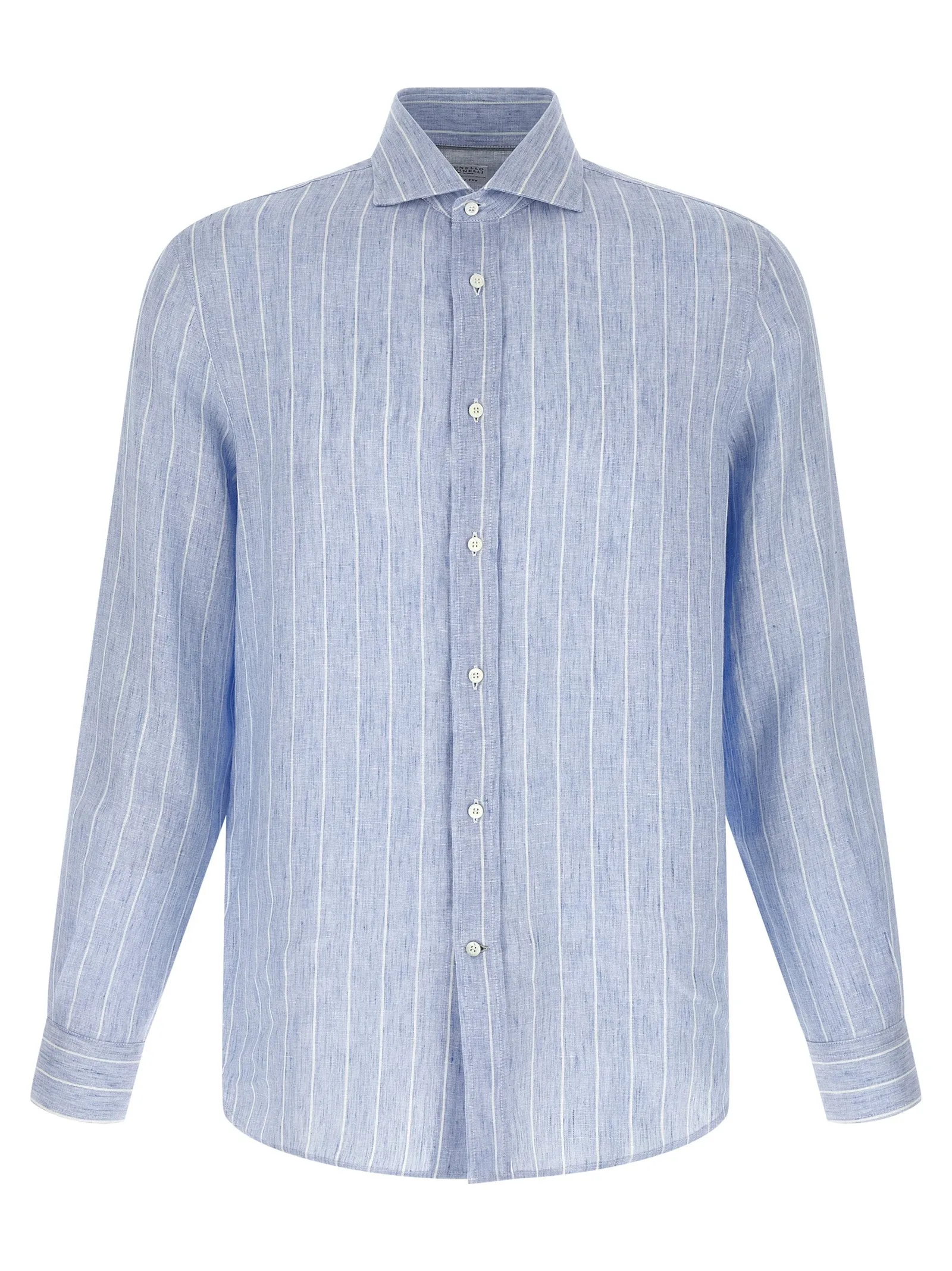 Striped Linen Shirt Shirt And Blouse Light Blue sold by Wanan Luxury