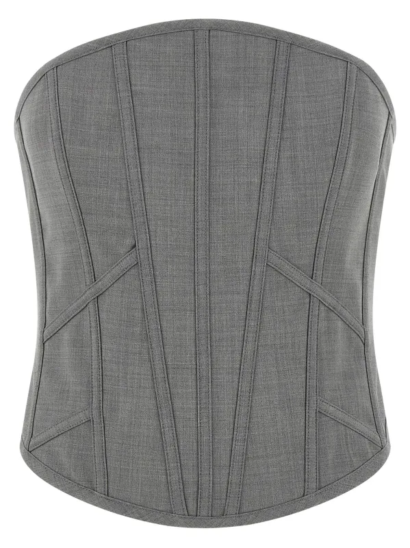Top Bustier Tops Gray made by Wanan Luxury