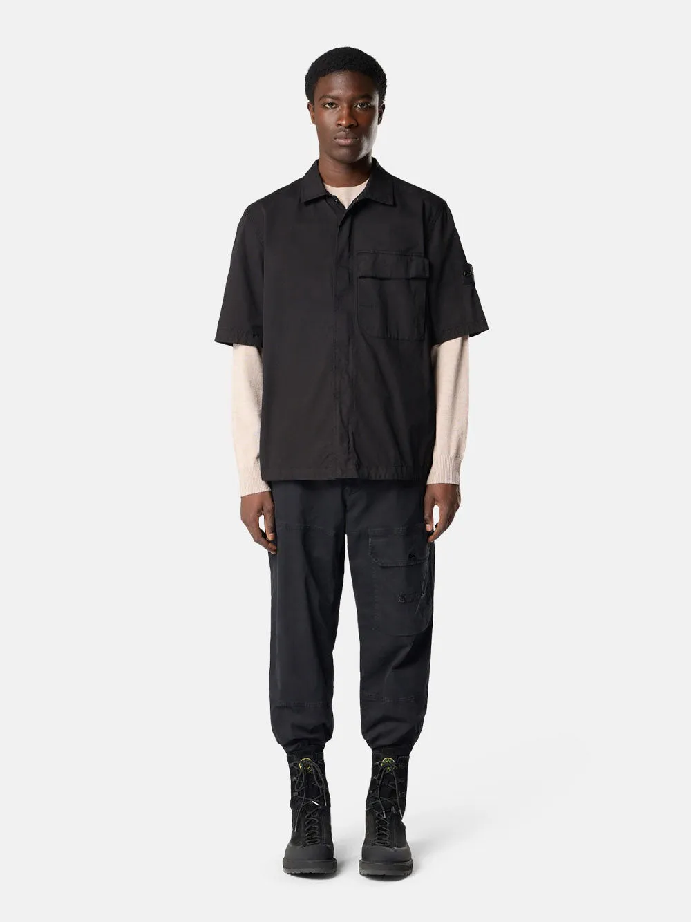 Comfort-Fit Short-Sleeved Cotton Twill Shirt With Pocket sold by Wanan Luxury product image thumbnail 2