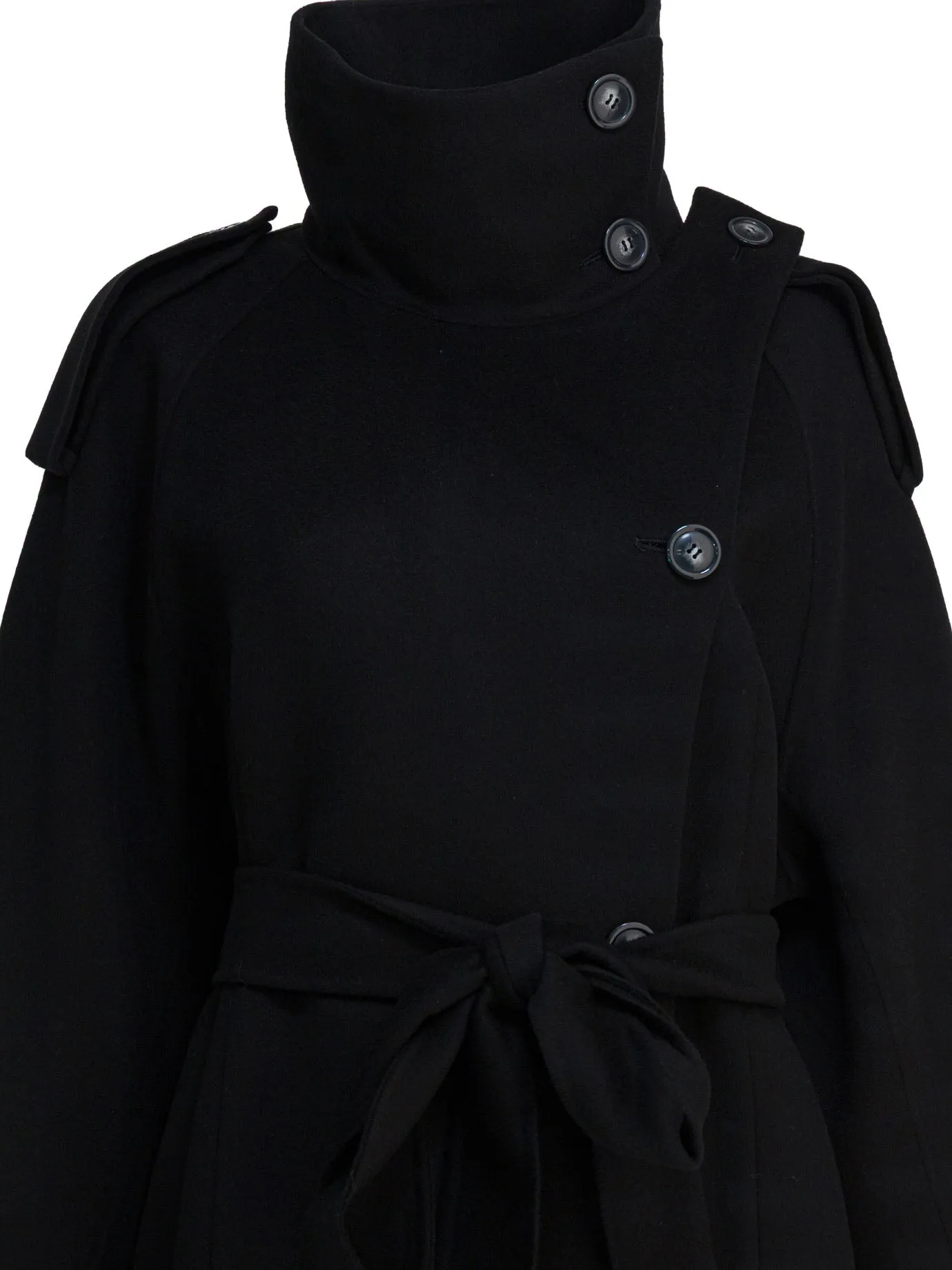 Virgin Wool Long Coat Jackets And Coats Black sold by Wanan Luxury product image thumbnail 3