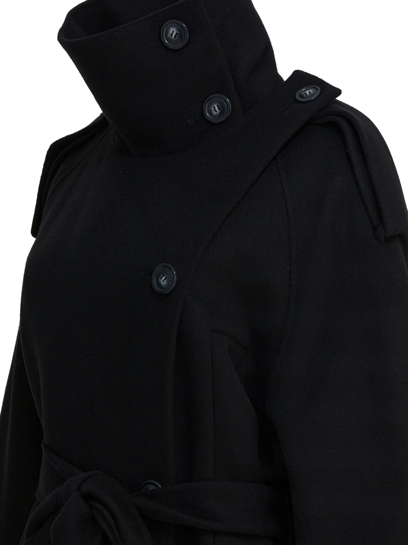 Virgin Wool Long Coat Jackets And Coats Black sold by Wanan Luxury product image thumbnail 4