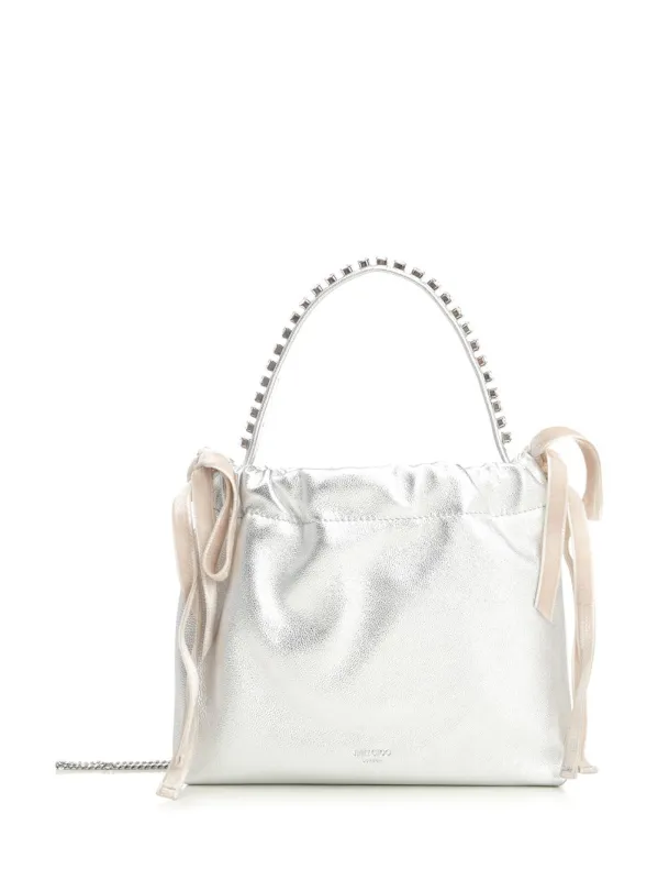 Shiny Leather Drawstring Mini Bag Handbags Silver sold by Wanan Luxury