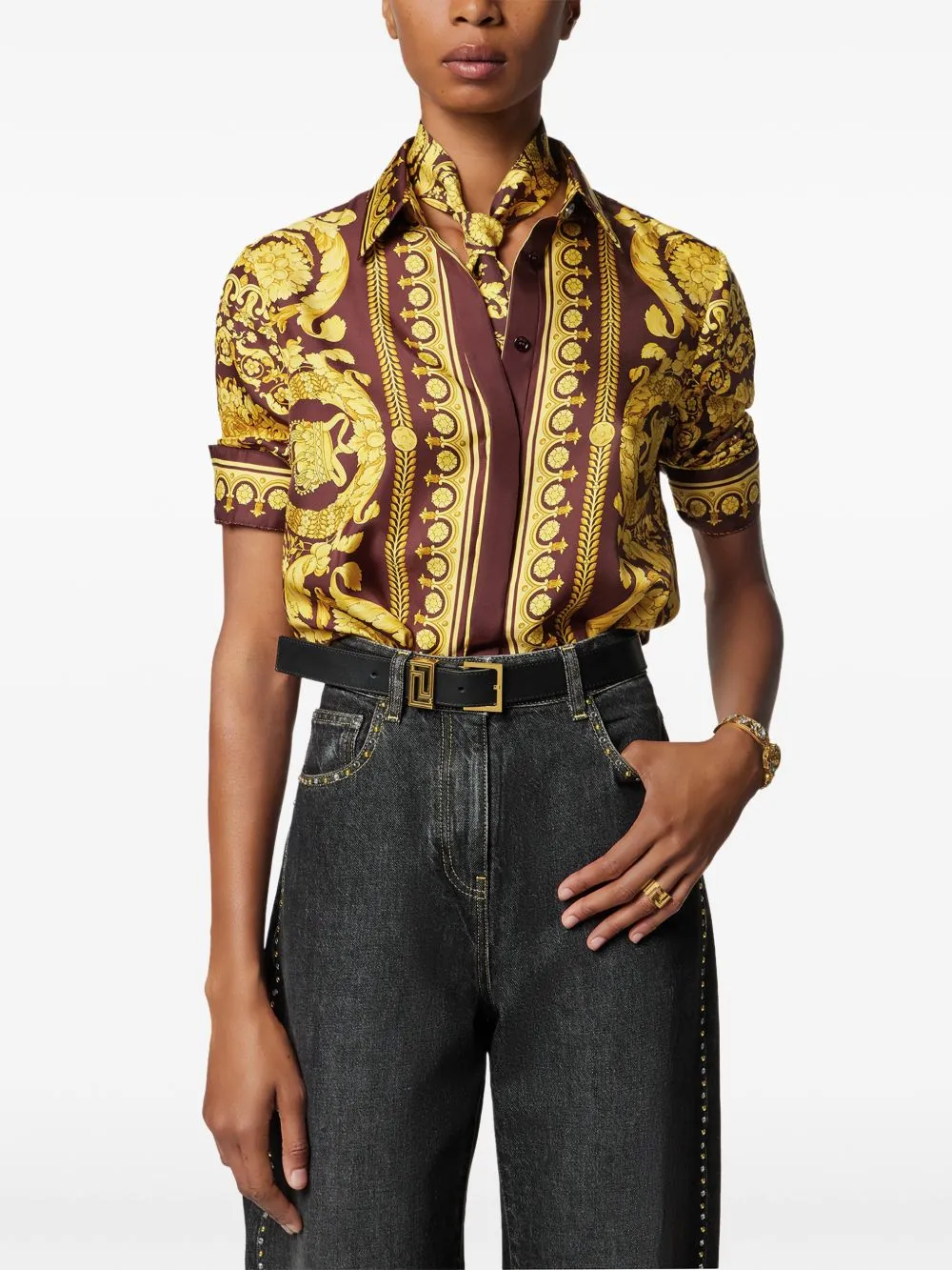 Scarfs Burgundy Gold sold by Wanan Luxury product image thumbnail 2
