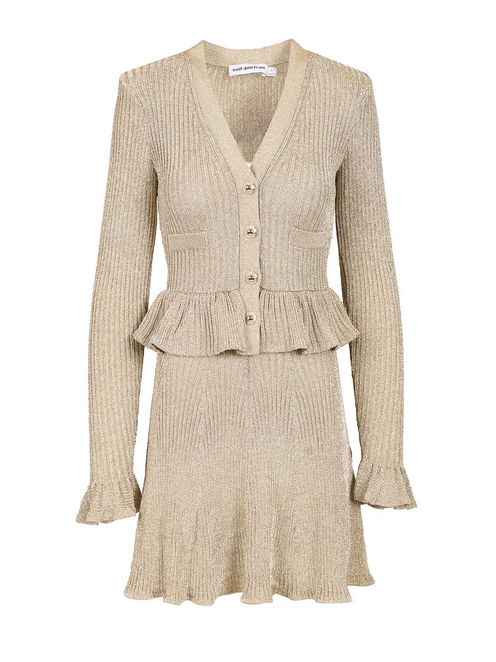 Knitted Mini Dress Dresses Gold sold by Wanan Luxury