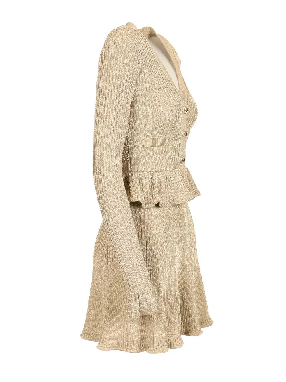 Knitted Mini Dress Dresses Gold sold by Wanan Luxury product image thumbnail 3