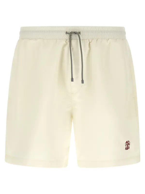 Logo Embroidery Swimsuit Beachwear White sold by Wanan Luxury