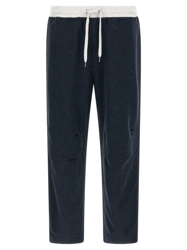 Linen Cotton Joggers Pants Blue sold by Wanan Luxury